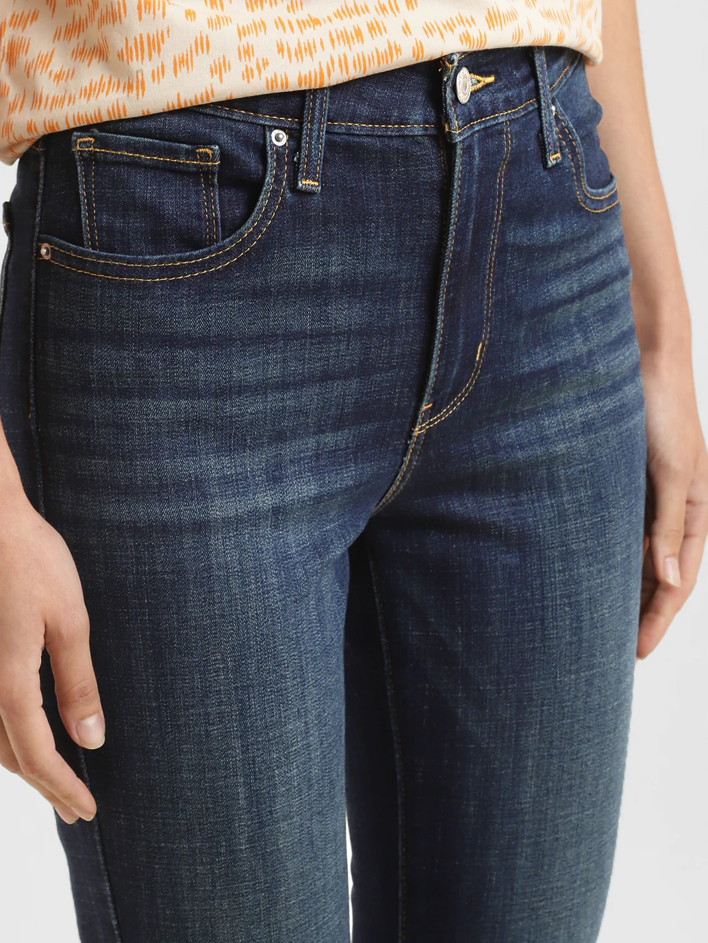 Women's 721 Blue Skinny Fit High Rise Jeans - Image 6