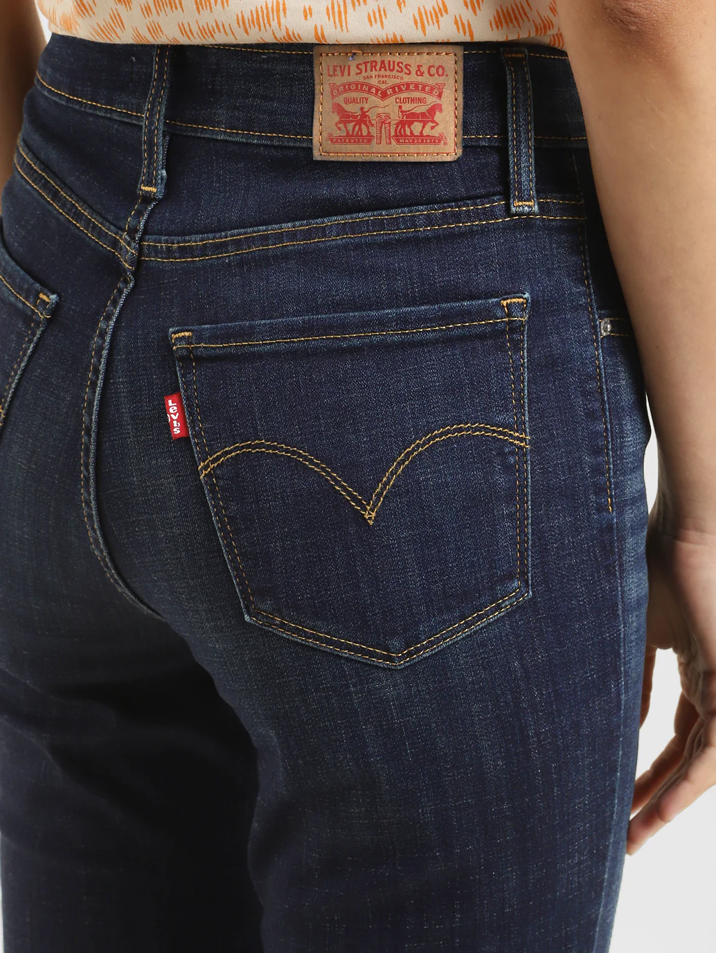 Women's 721 Blue Skinny Fit High Rise Jeans - Image 7