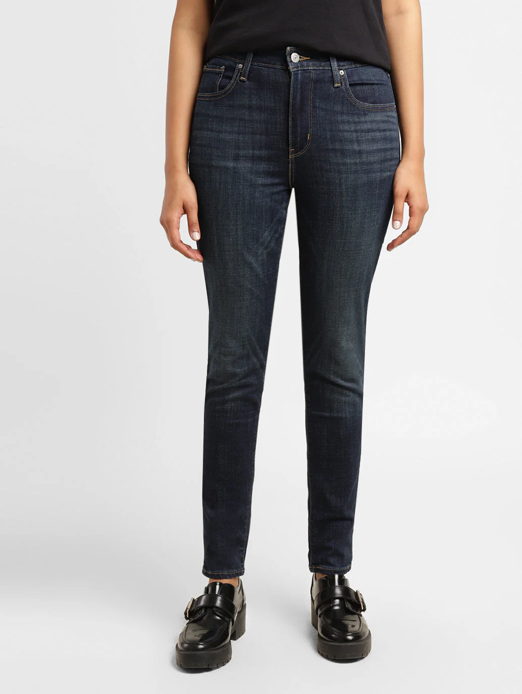 Women's 721 Blue Skinny Fit High Rise Jeans - Image 9