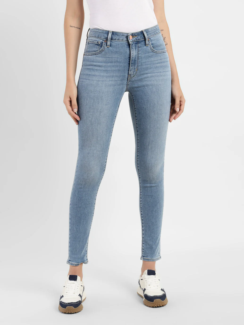 Women's 721 Blue Skinny Fit High Rise Jeans - Image 2