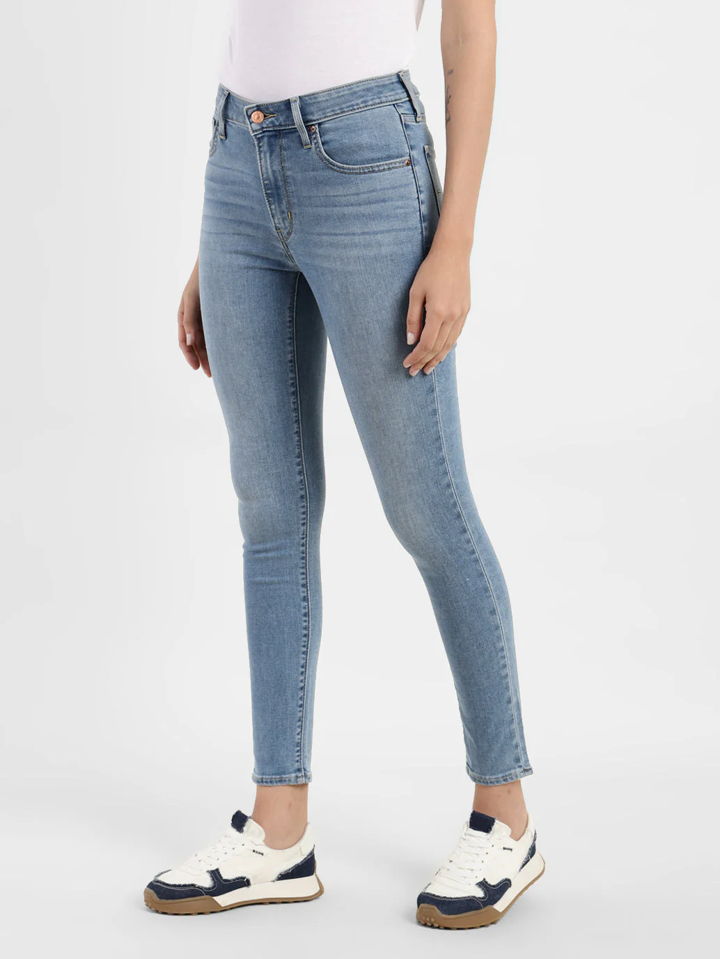 Women's 721 Blue Skinny Fit High Rise Jeans - Image 5