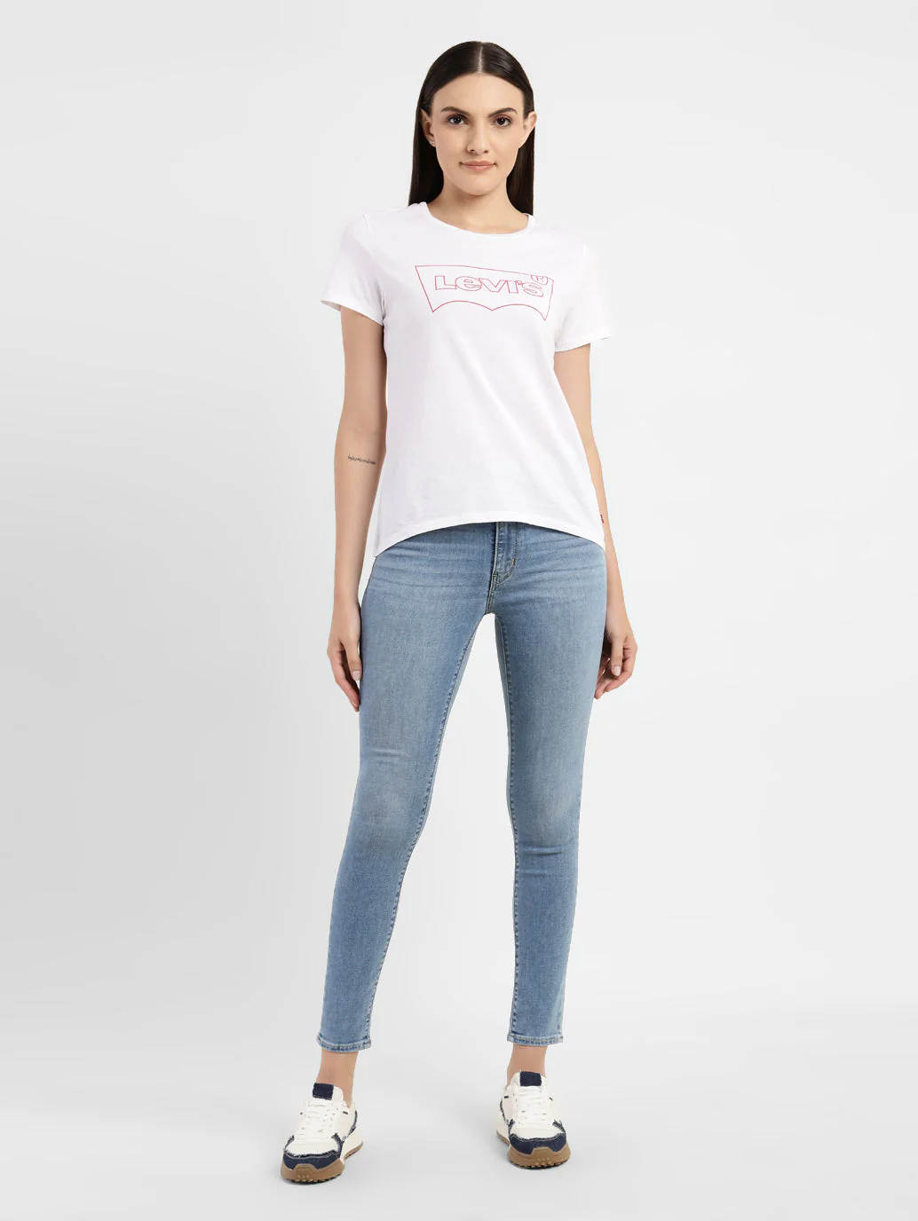 Women's 721 Blue Skinny Fit High Rise Jeans - Image 8