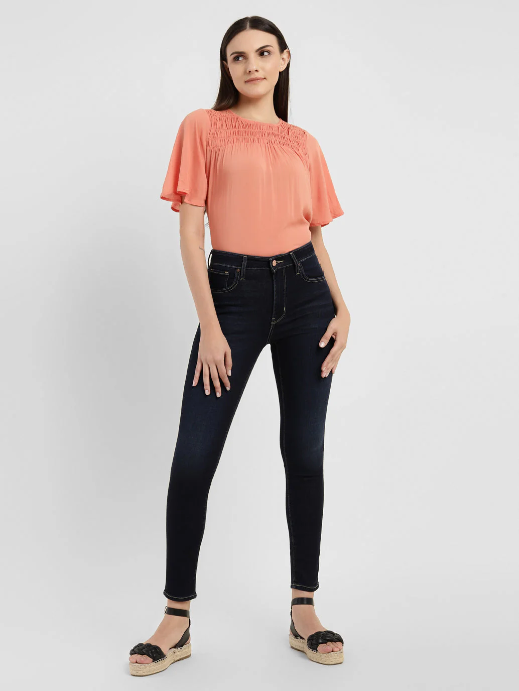 Women's 721 Navy Blue Skinny Fit High Rise Jeans - Image 2