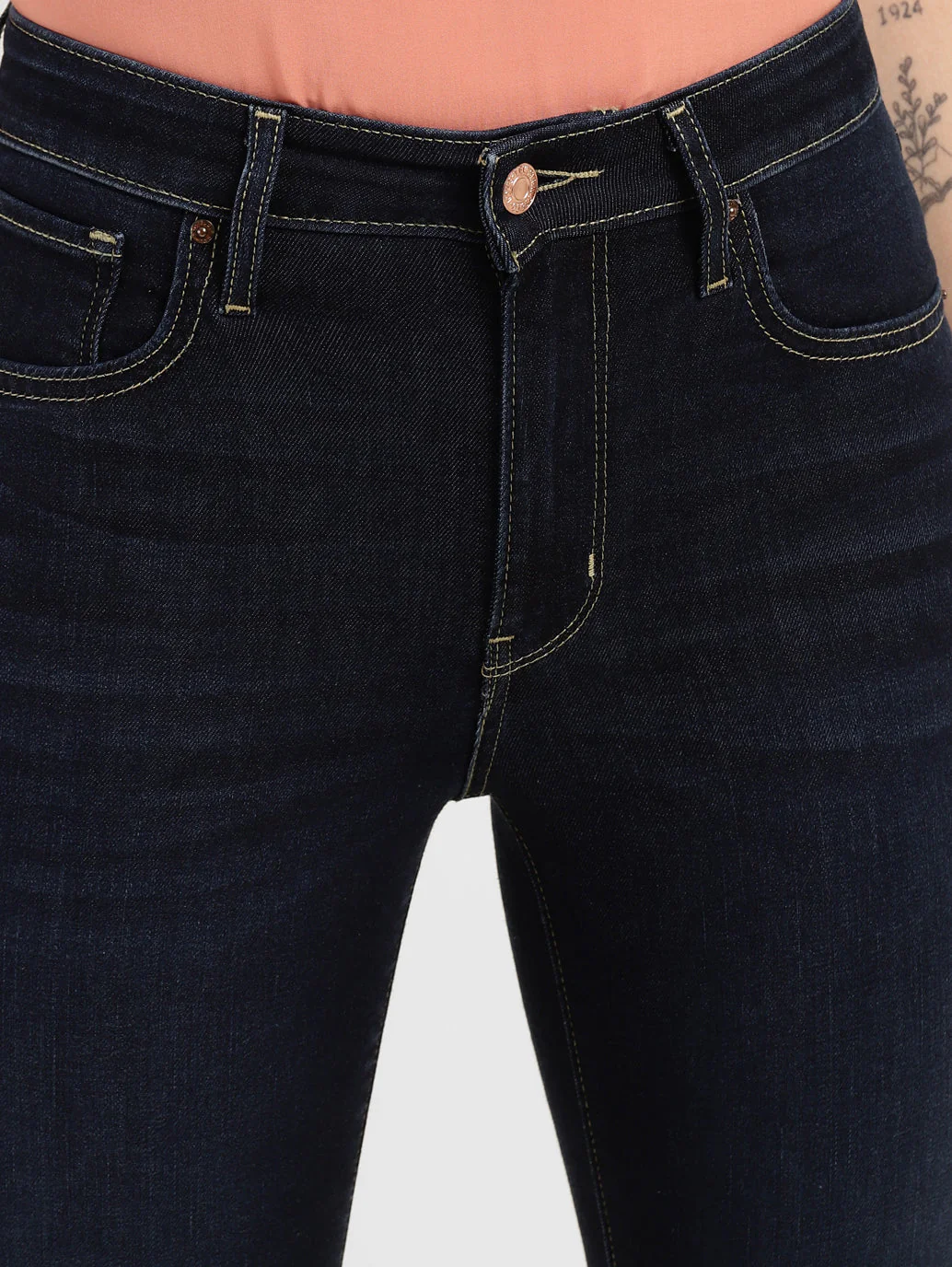 Women's 721 Navy Blue Skinny Fit High Rise Jeans - Image 6