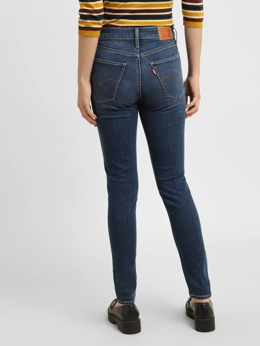 Women's 721 Blue Skinny Fit High Rise Jeans - Image 3