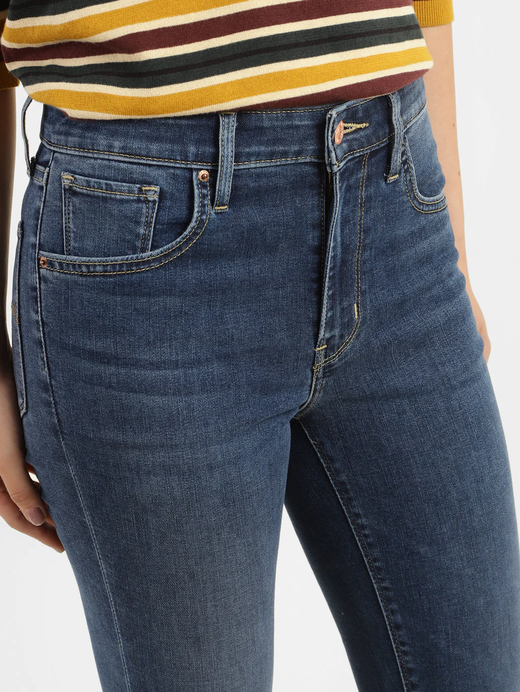 Women's 721 Blue Skinny Fit High Rise Jeans - Image 6