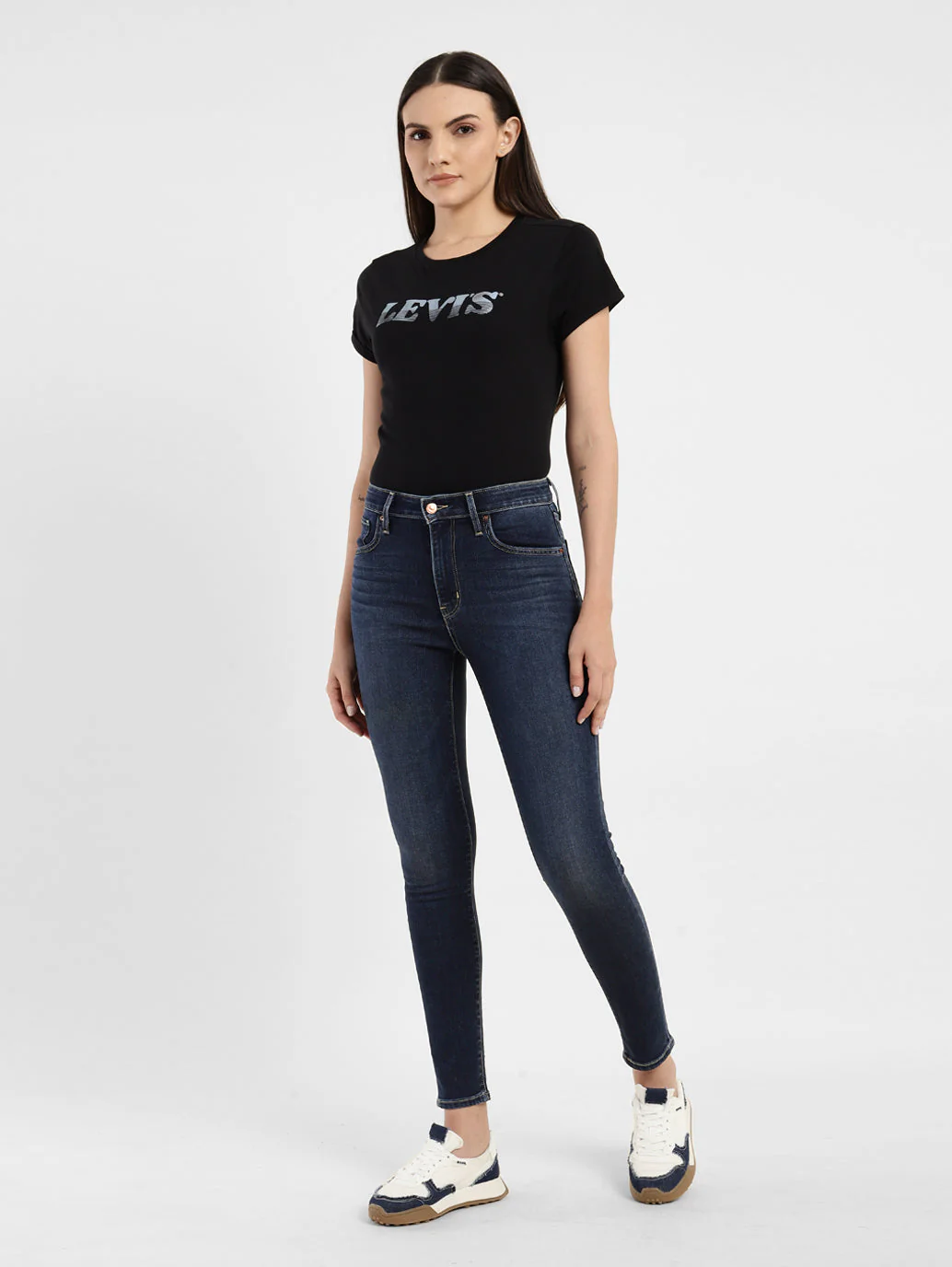 Women's 721 Blue Skinny Fit High Rise Jeans - Image 2