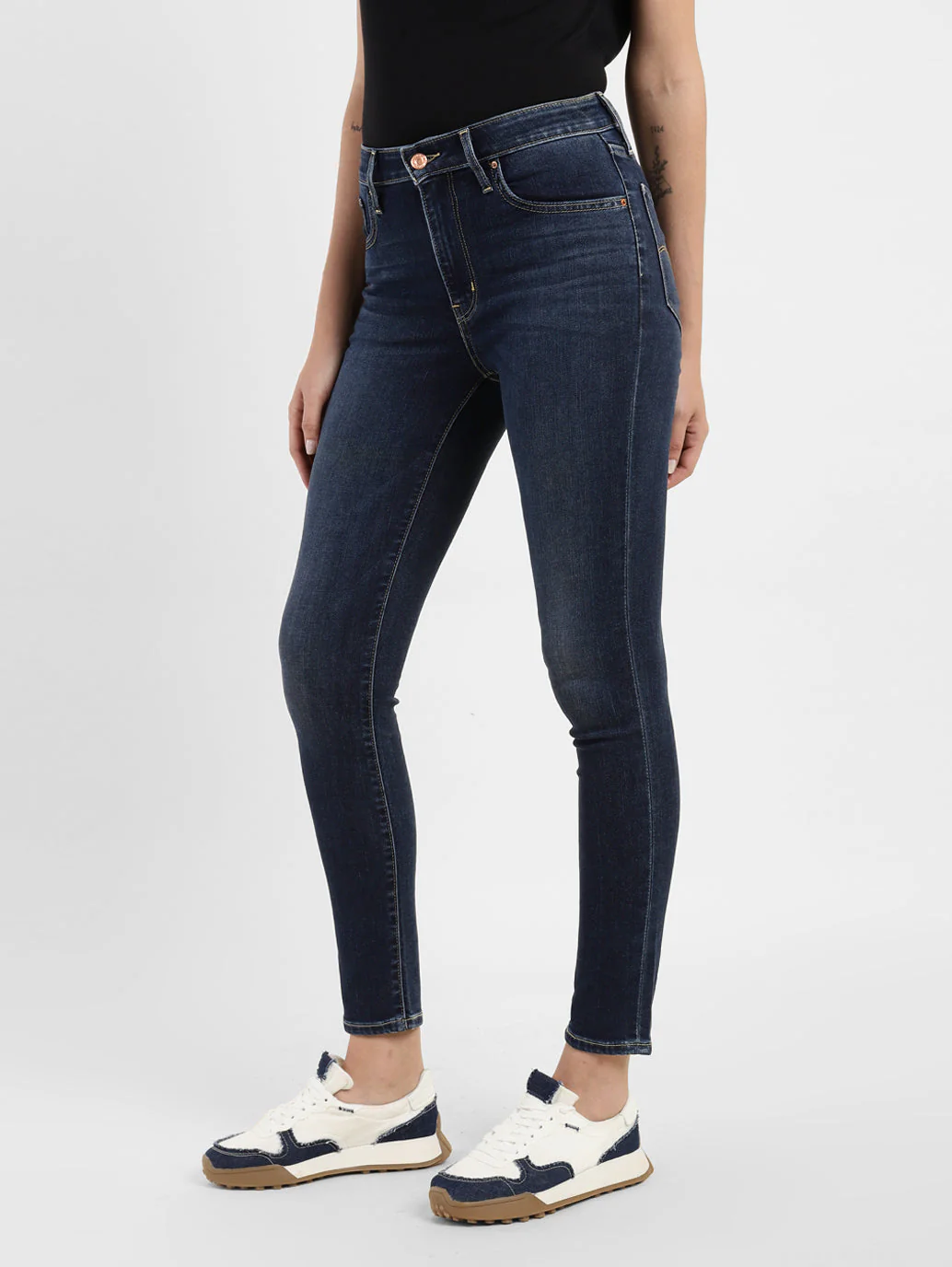 Women's 721 Blue Skinny Fit High Rise Jeans - Image 5