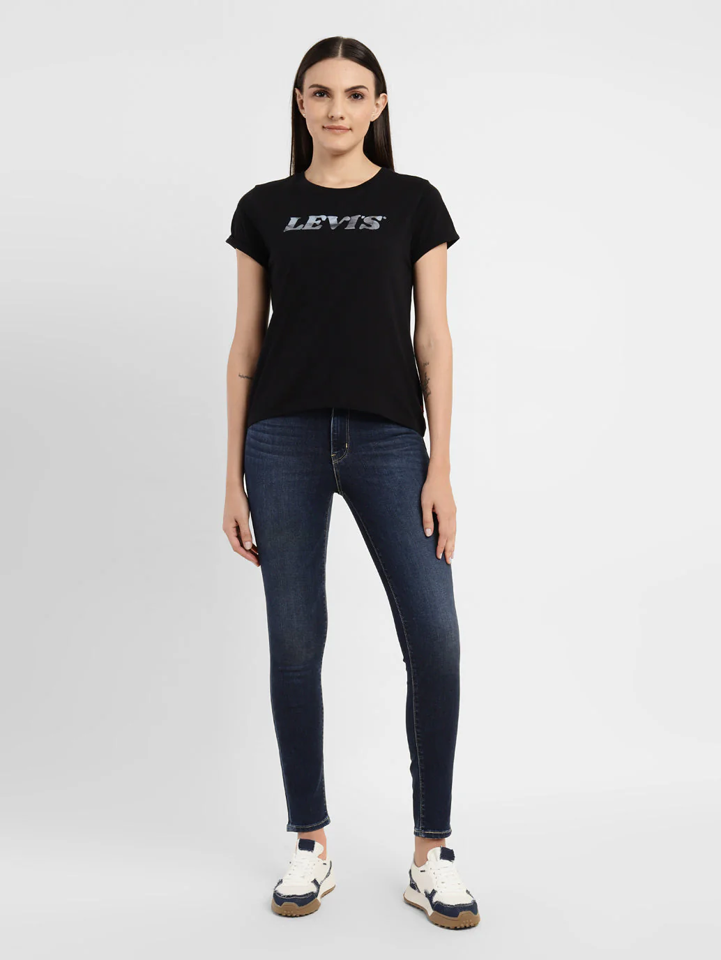 Women's 721 Blue Skinny Fit High Rise Jeans - Image 8