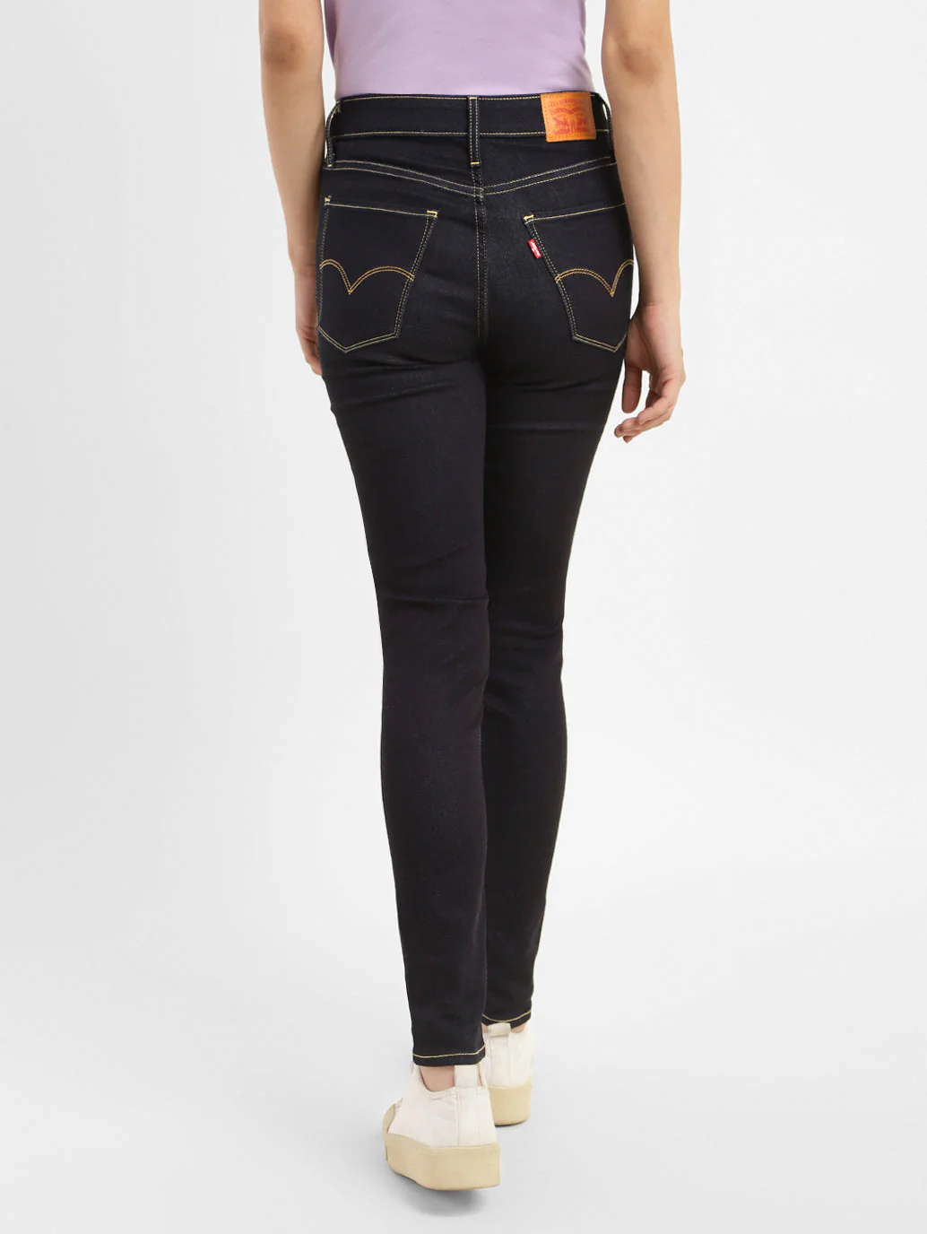 Women's 721 Navy Blue Skinny Fit High Rise Jeans - Image 3