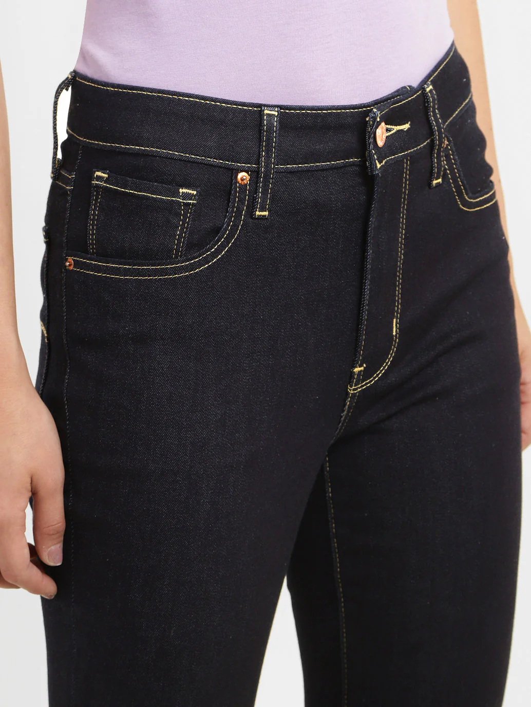 Women's 721 Navy Blue Skinny Fit High Rise Jeans - Image 6