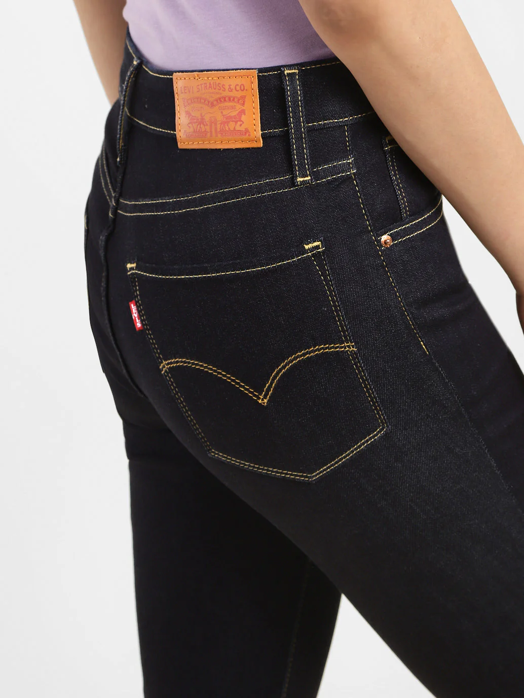 Women's 721 Navy Blue Skinny Fit High Rise Jeans - Image 7