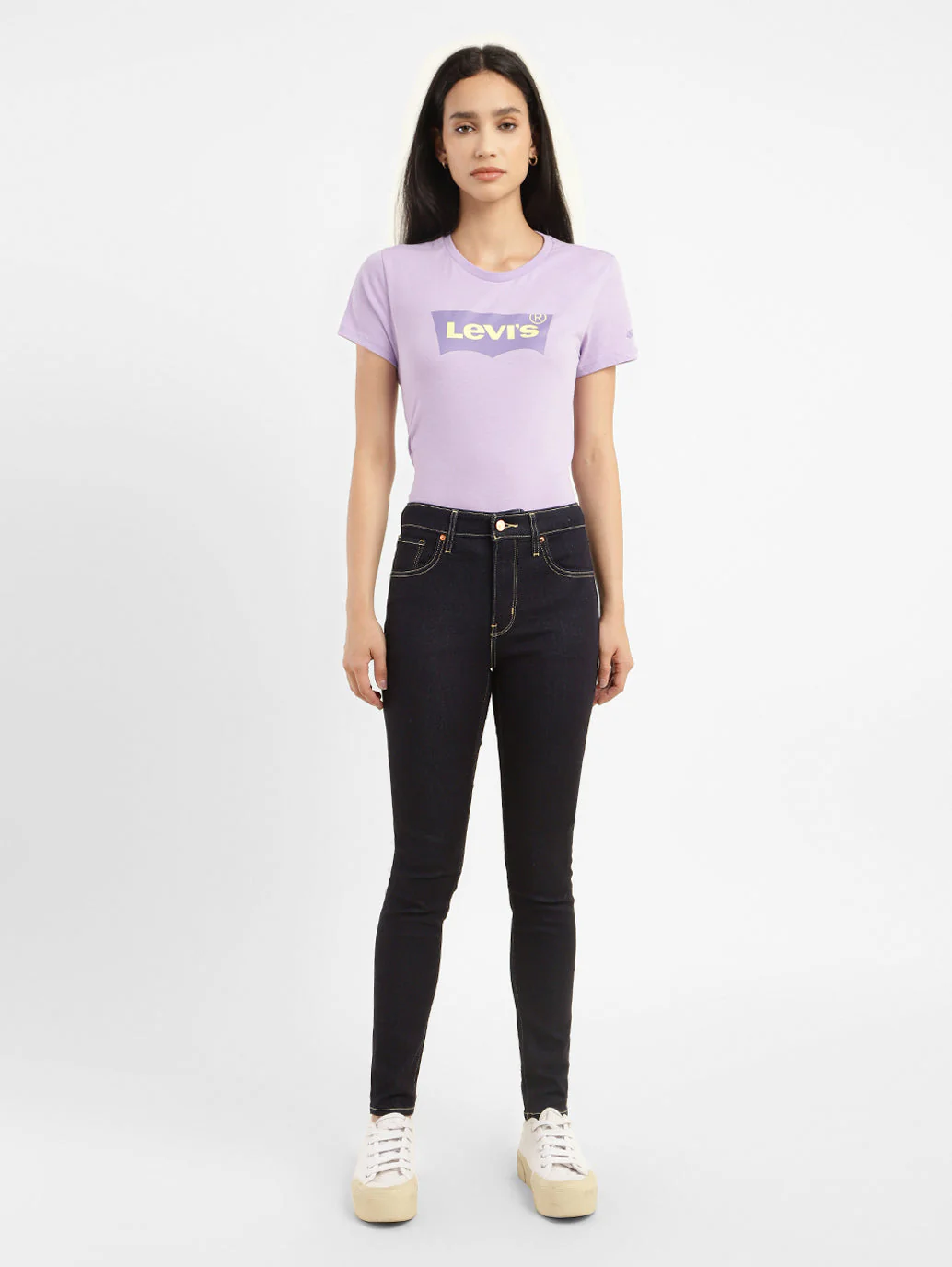 Women's 721 Navy Blue Skinny Fit High Rise Jeans - Image 8
