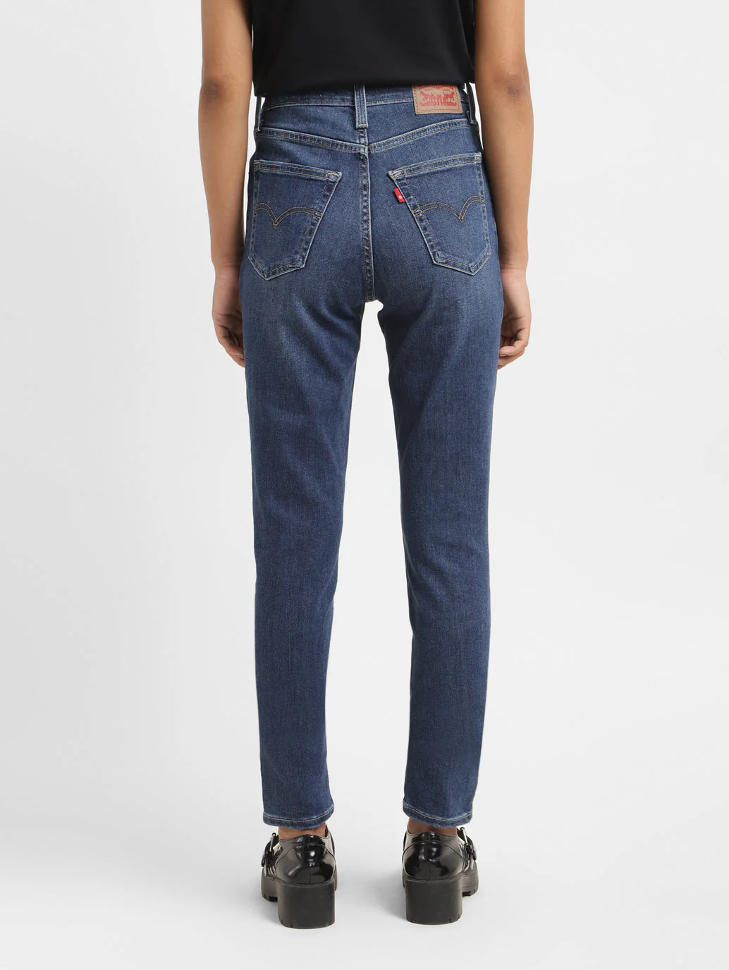 Women's 721 Blue Skinny Fit High Rise Jeans - Image 3