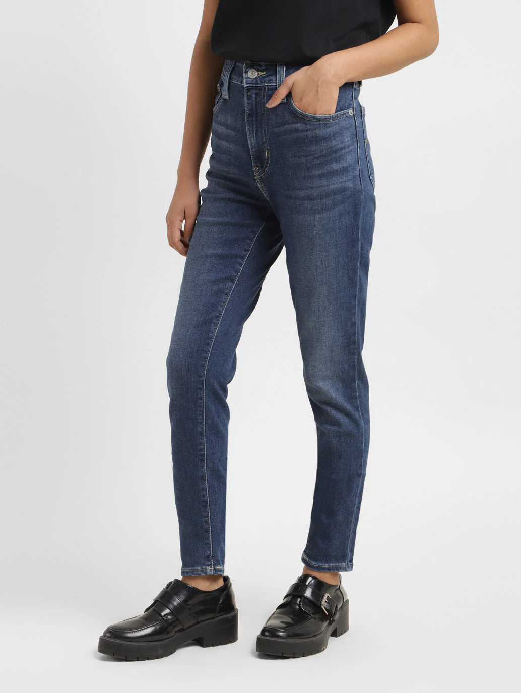 Women's 721 Blue Skinny Fit High Rise Jeans - Image 5