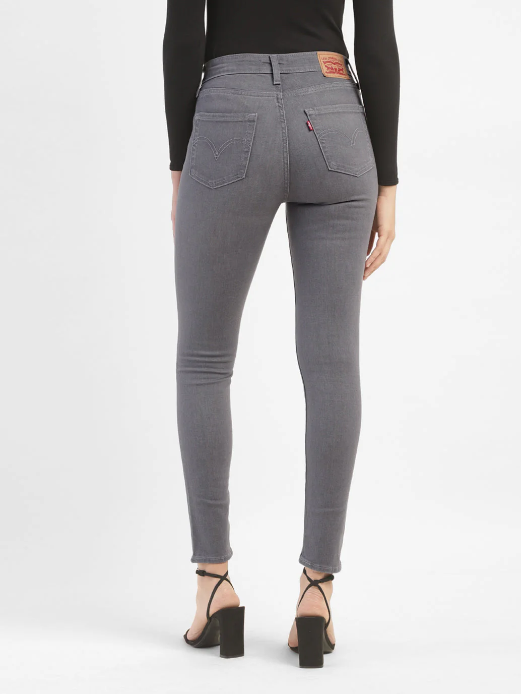 Women's 721 Grey Skinny Fit High Rise Jeans - Image 3