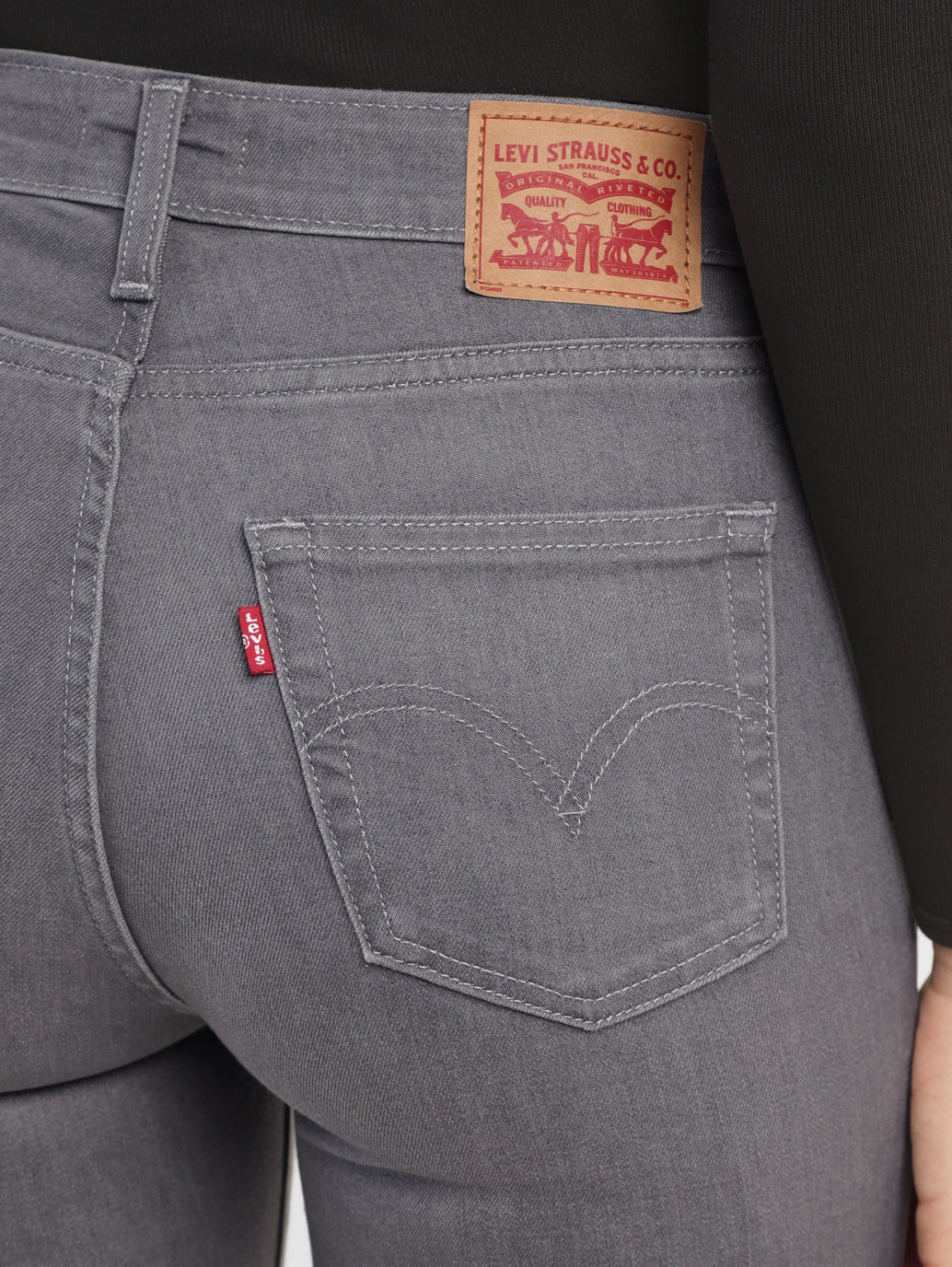 Women's 721 Grey Skinny Fit High Rise Jeans - Image 6