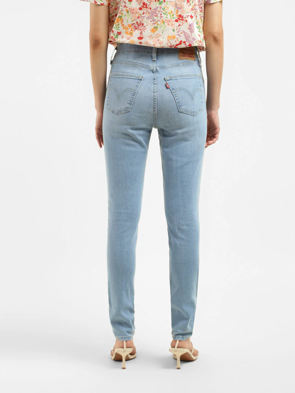 Women's 721 Blue Skinny Fit High Rise Jeans - Image 3