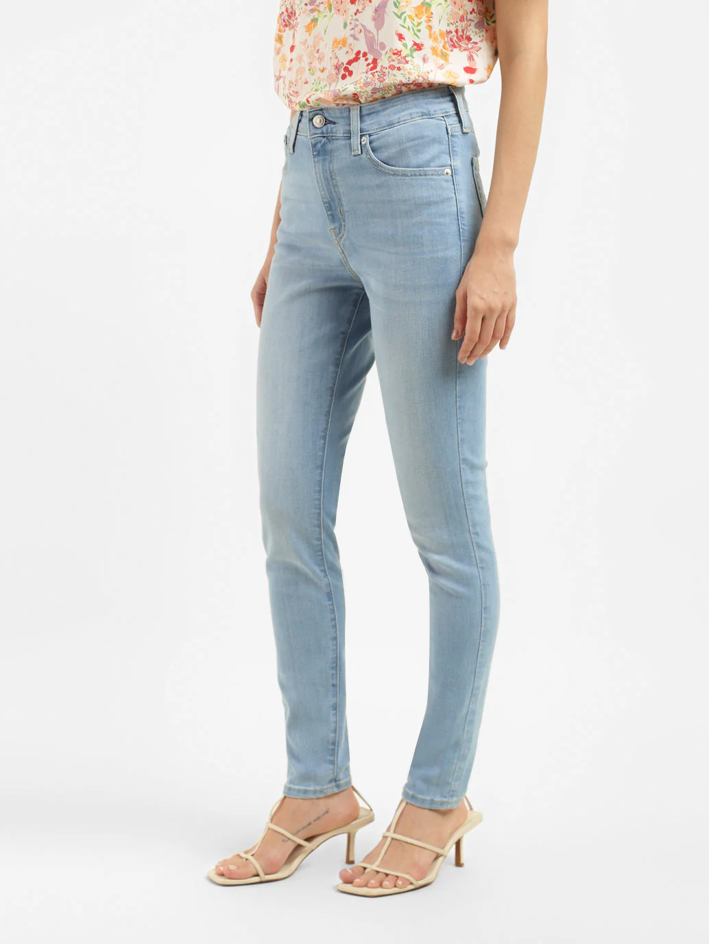 Women's 721 Blue Skinny Fit High Rise Jeans - Image 5