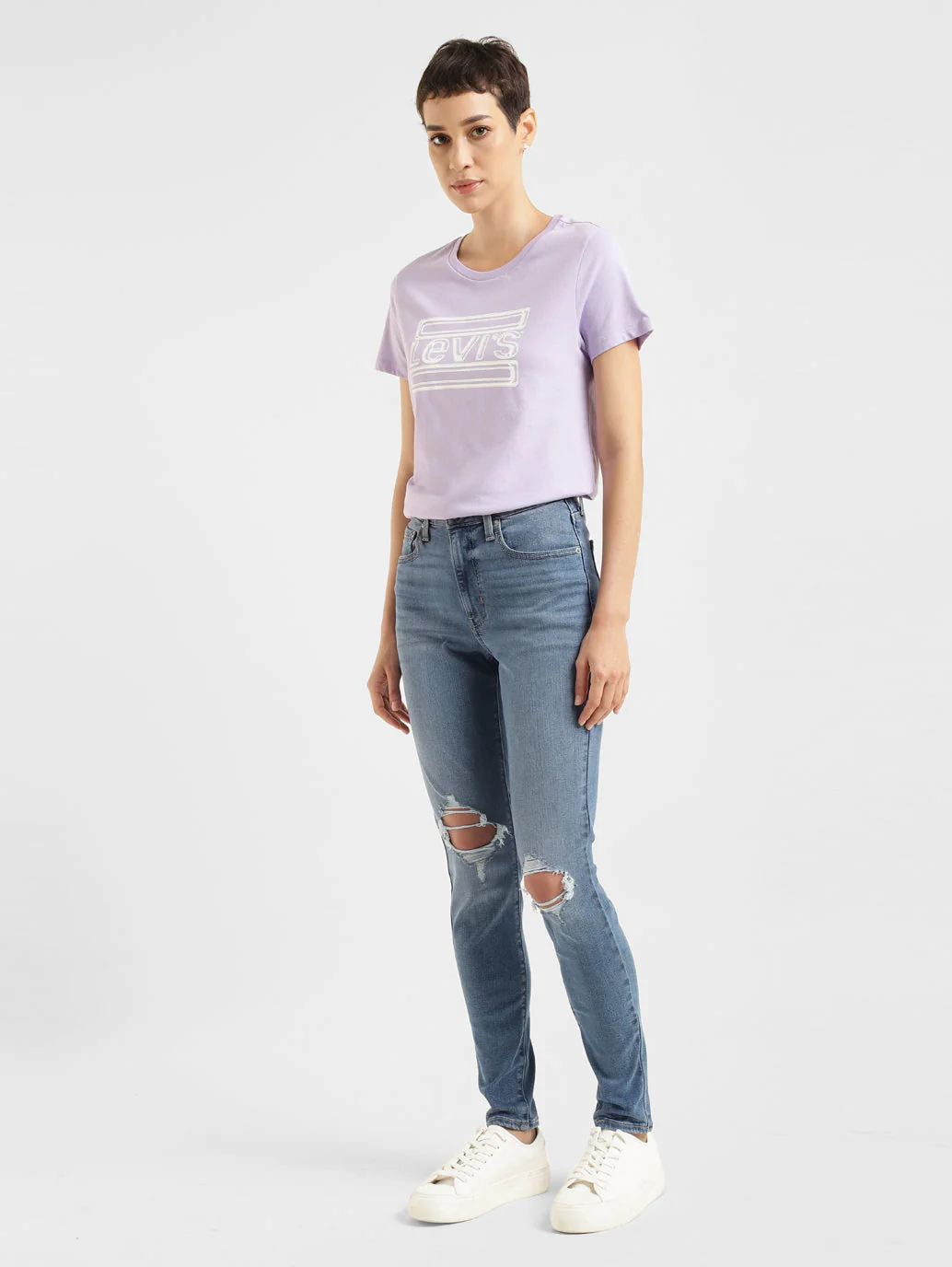 Women's 721 Blue Skinny Fit High Rise Jeans - Image 2