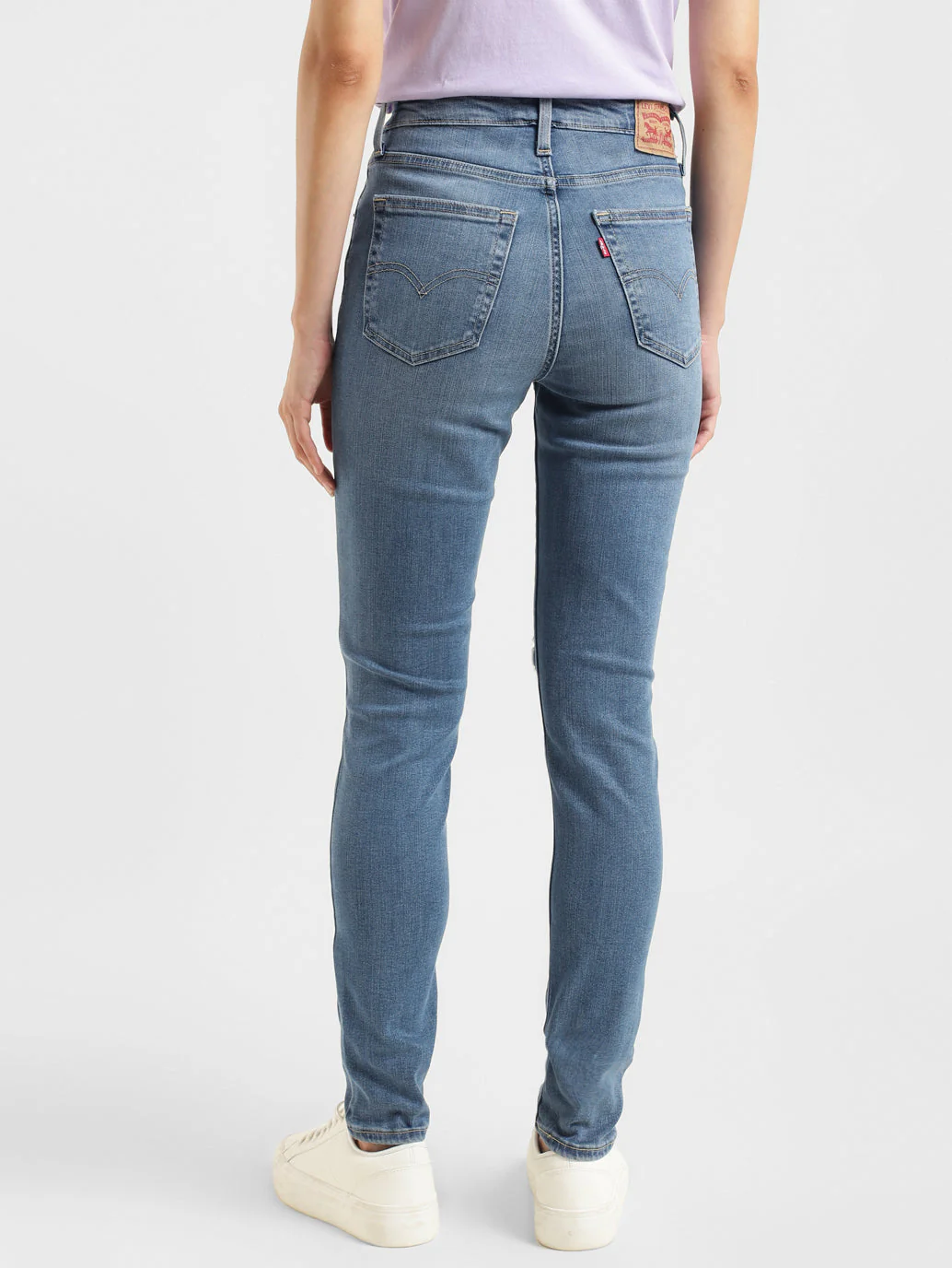 Women's 721 Blue Skinny Fit High Rise Jeans - Image 3
