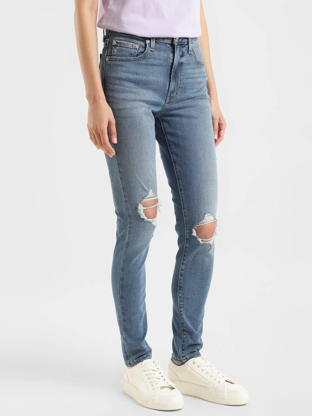 Women's 721 Blue Skinny Fit High Rise Jeans - Image 5