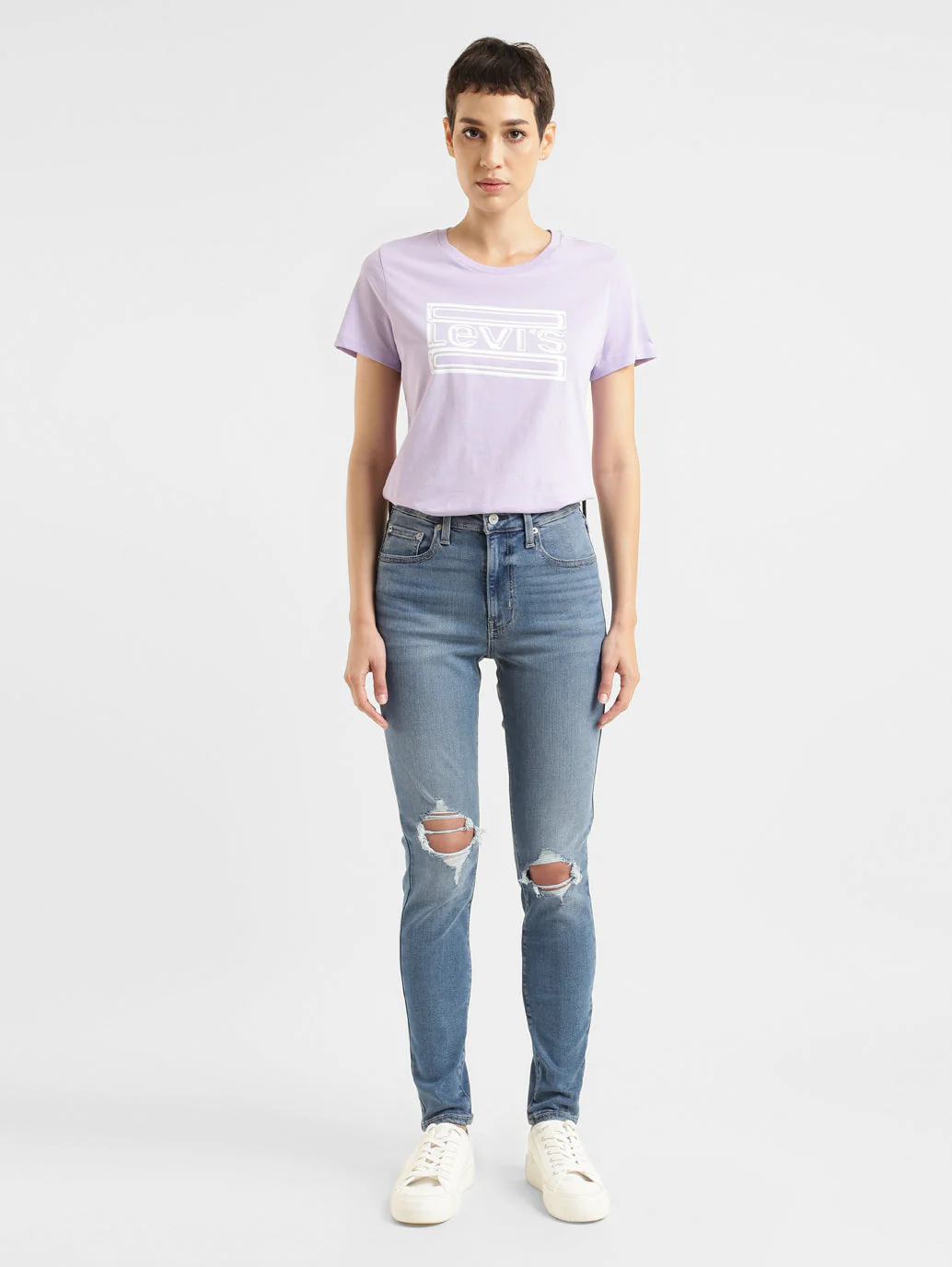 Women's 721 Blue Skinny Fit High Rise Jeans - Image 8