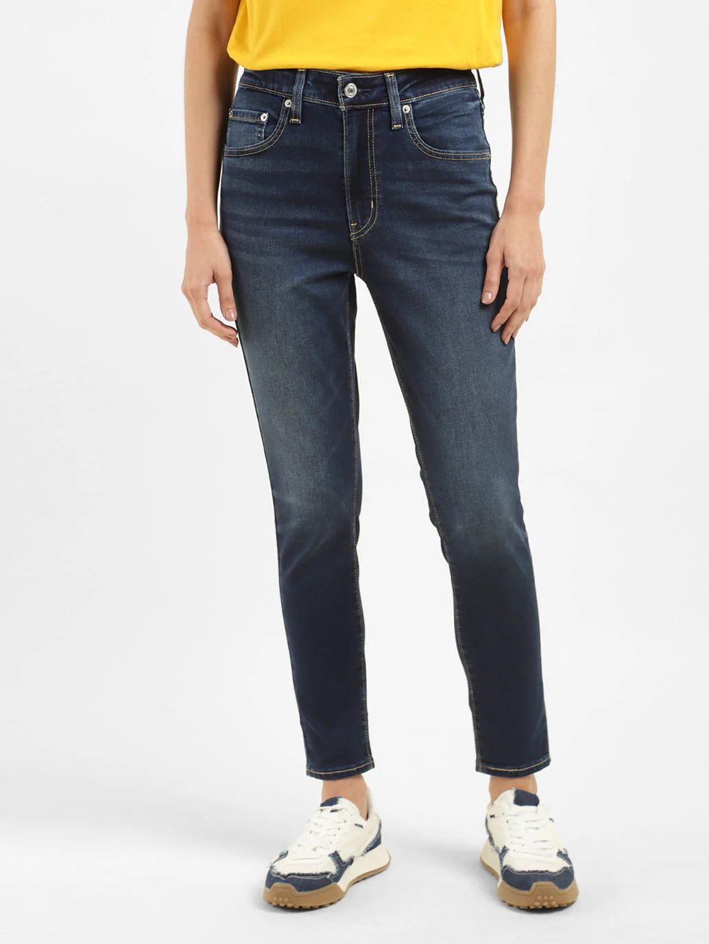Women's 721 Blue Skinny Fit High Rise Jeans - Image 2