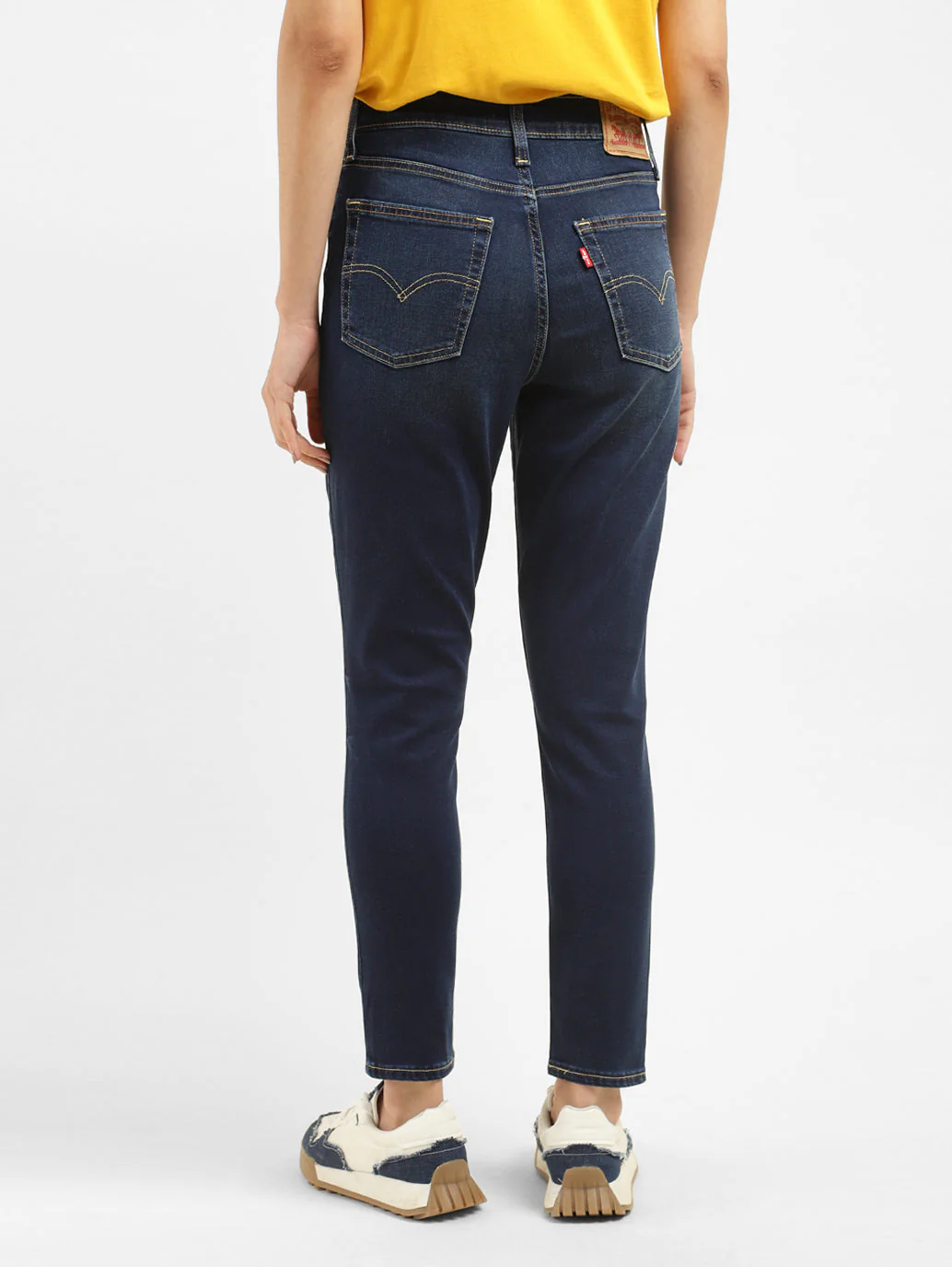 Women's 721 Blue Skinny Fit High Rise Jeans - Image 3