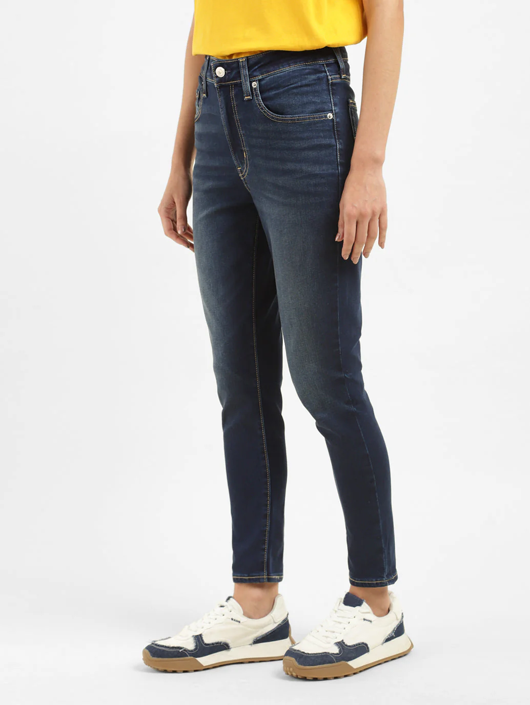 Women's 721 Blue Skinny Fit High Rise Jeans - Image 5