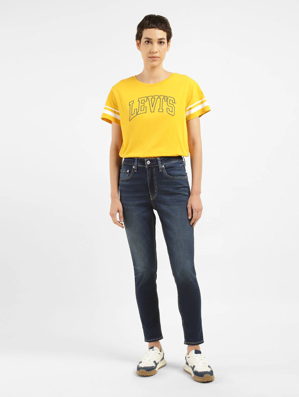 Women's 721 Blue Skinny Fit High Rise Jeans - Image 8