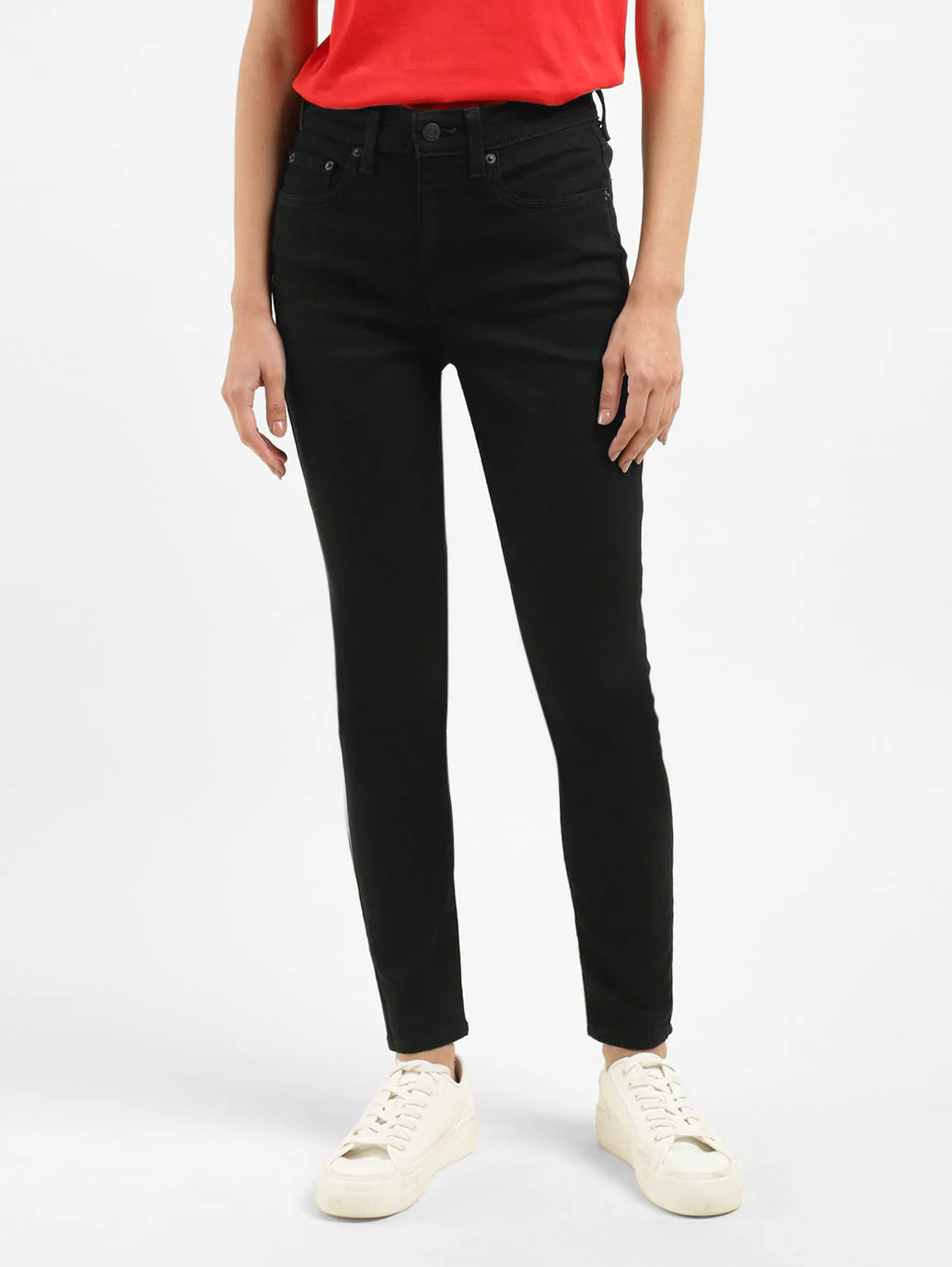 Women's 721 Black Skinny Fit High Rise Jeans - Image 2
