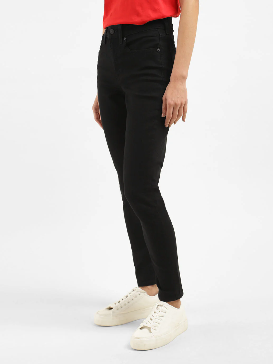 Women's 721 Black Skinny Fit High Rise Jeans - Image 5