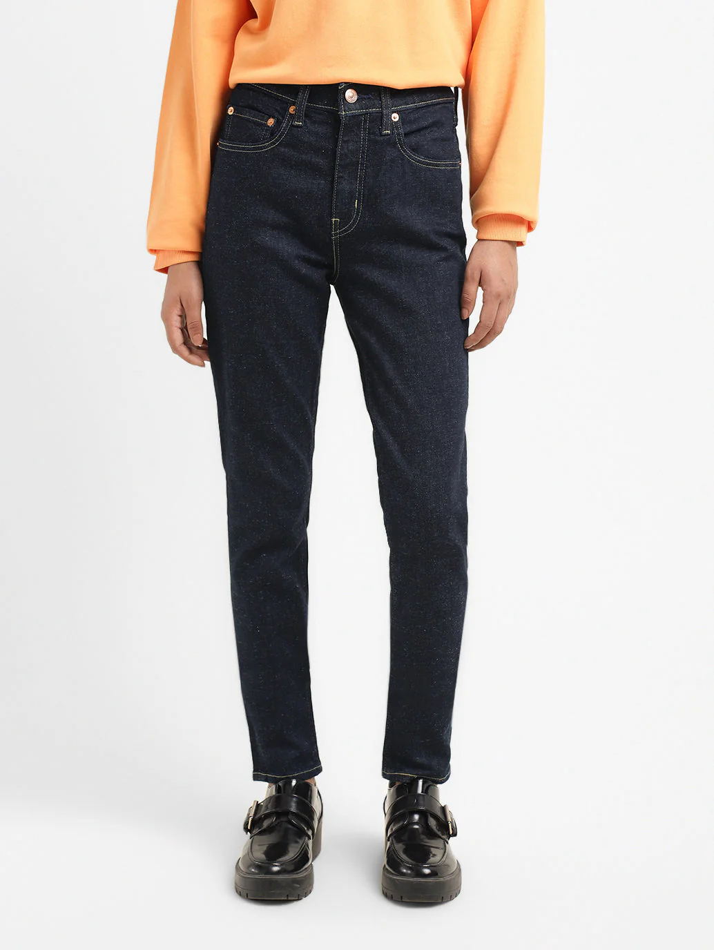 Women's 721 Navy Blue Skinny Fit High Rise Jeans - Image 2