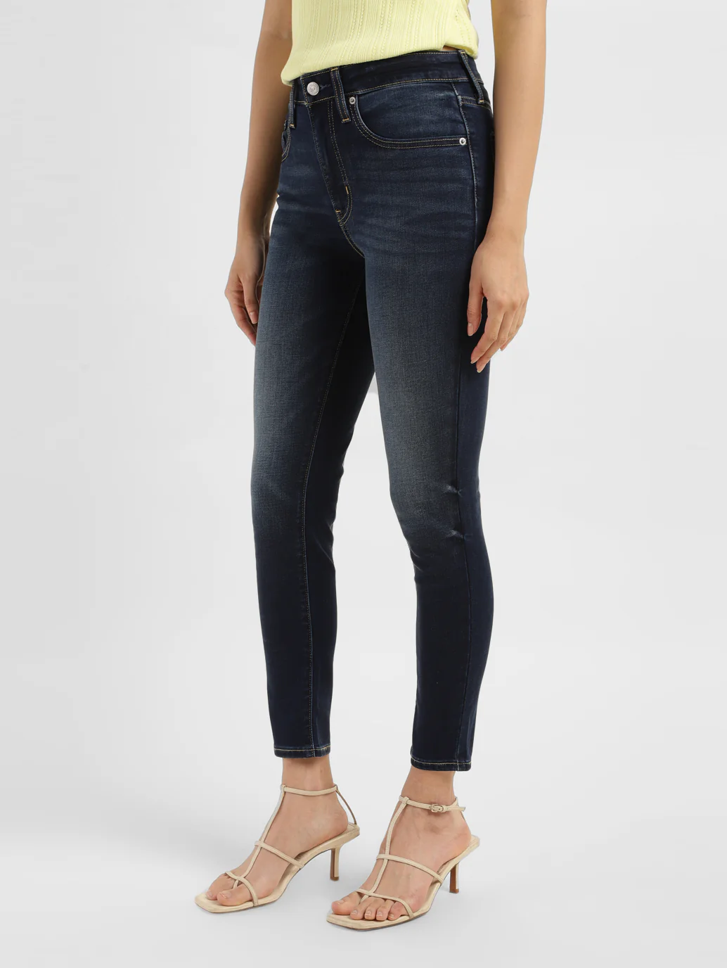 Women's 721 Blue Skinny Fit High Rise Jeans - Image 3