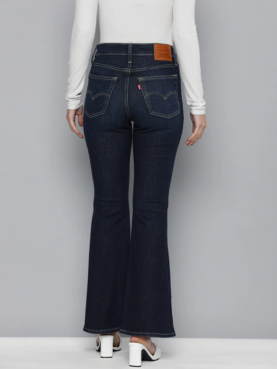 Women's 726 Blue Flared Fit High Rise Jeans - Image 3