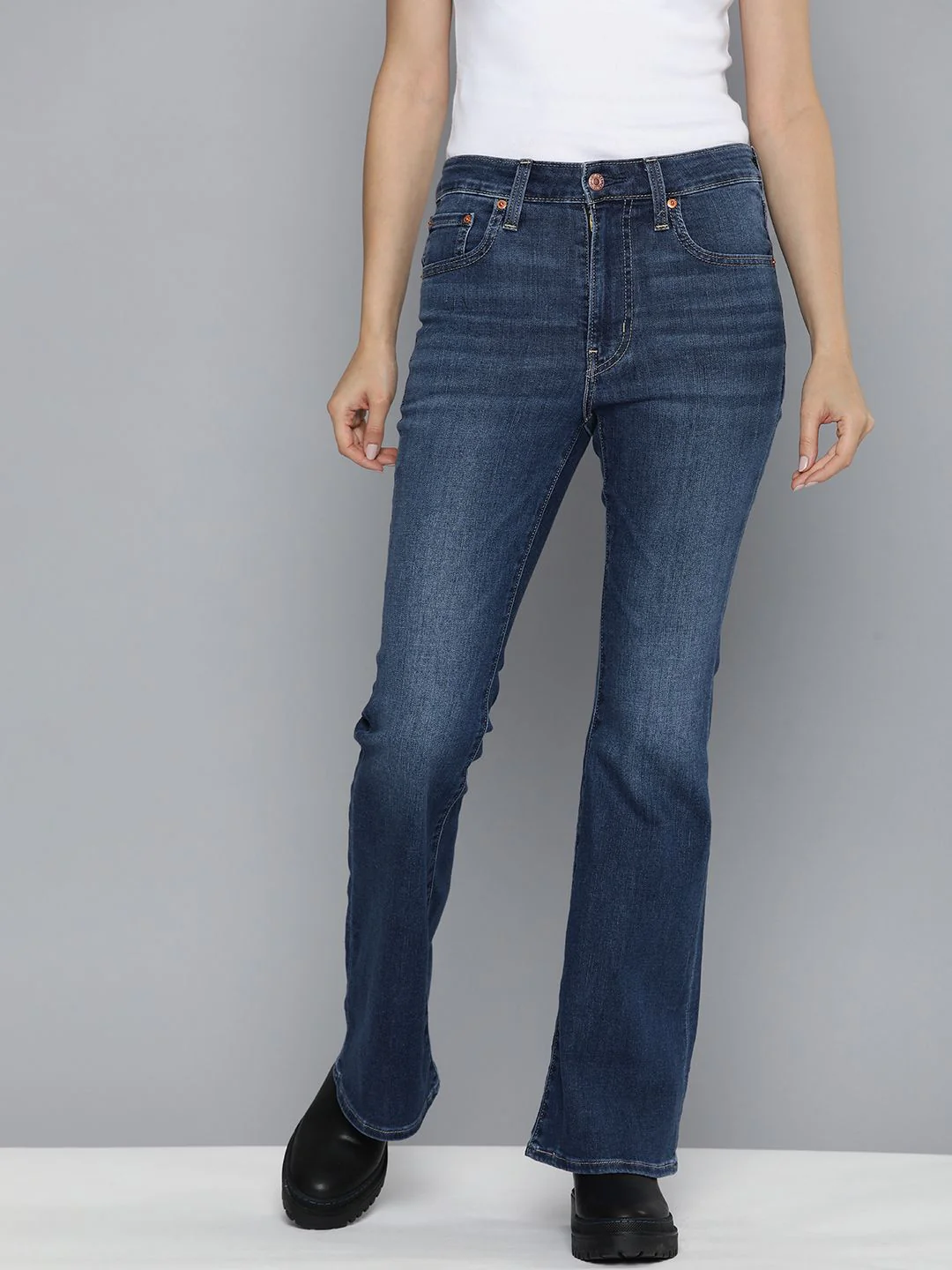 Women's 726 Blue Flared Fit High Rise Jeans