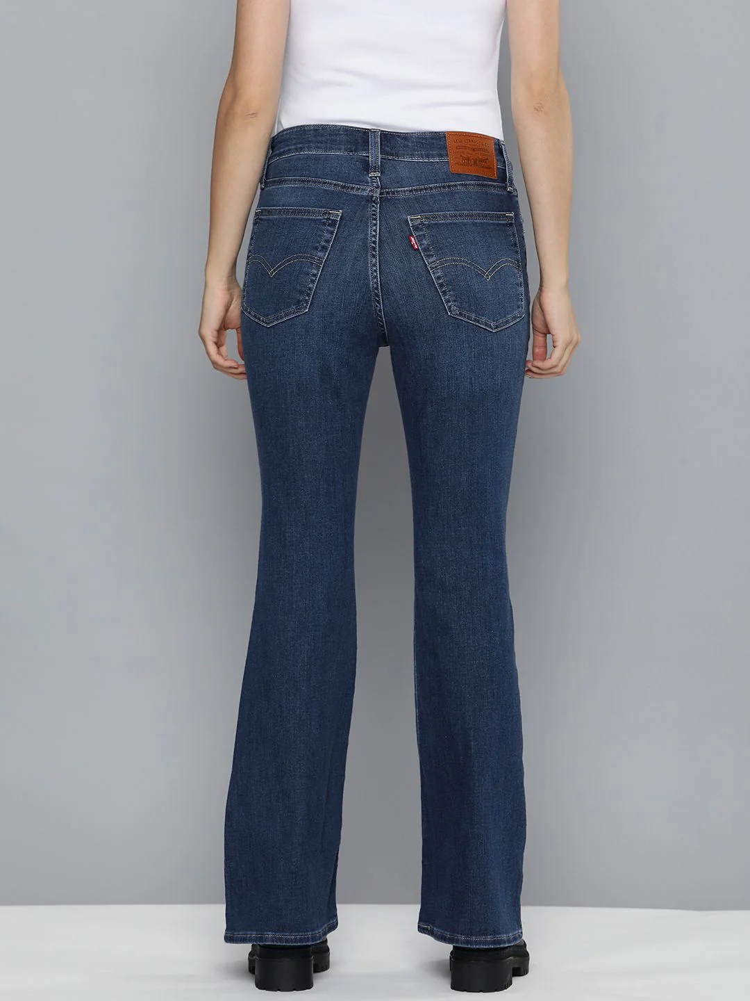 Women's 726 Blue Flared Fit High Rise Jeans - Image 3