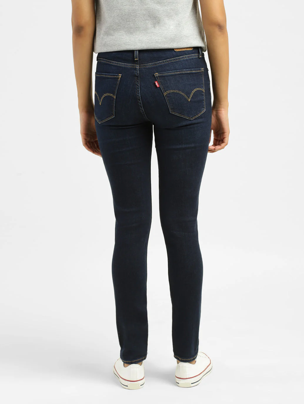 Women's 721 Blue Skinny Fit Mid Rise Jeans - Image 3