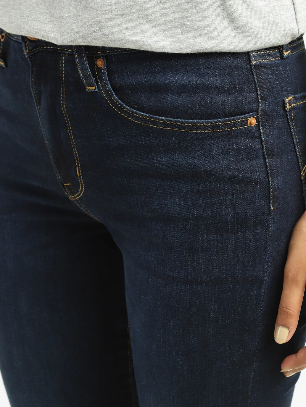 Women's 721 Blue Skinny Fit Mid Rise Jeans - Image 6
