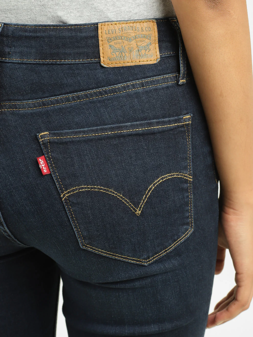 Women's 721 Blue Skinny Fit Mid Rise Jeans - Image 7