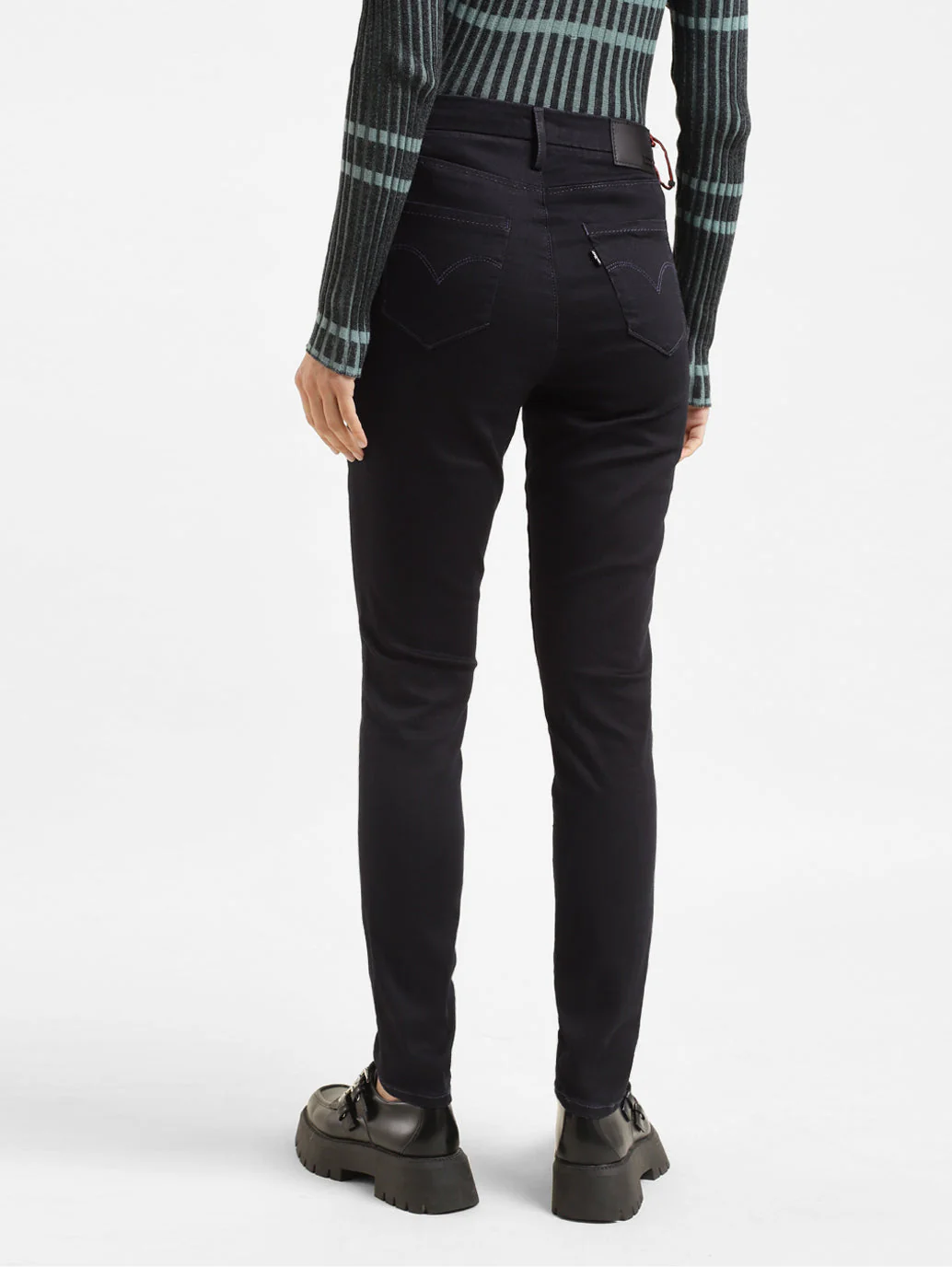 Women's 721 Navy Blue Skinny Fit High Rise Jeans - Image 3