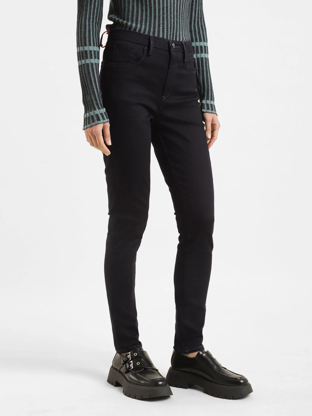 Women's 721 Navy Blue Skinny Fit High Rise Jeans - Image 5