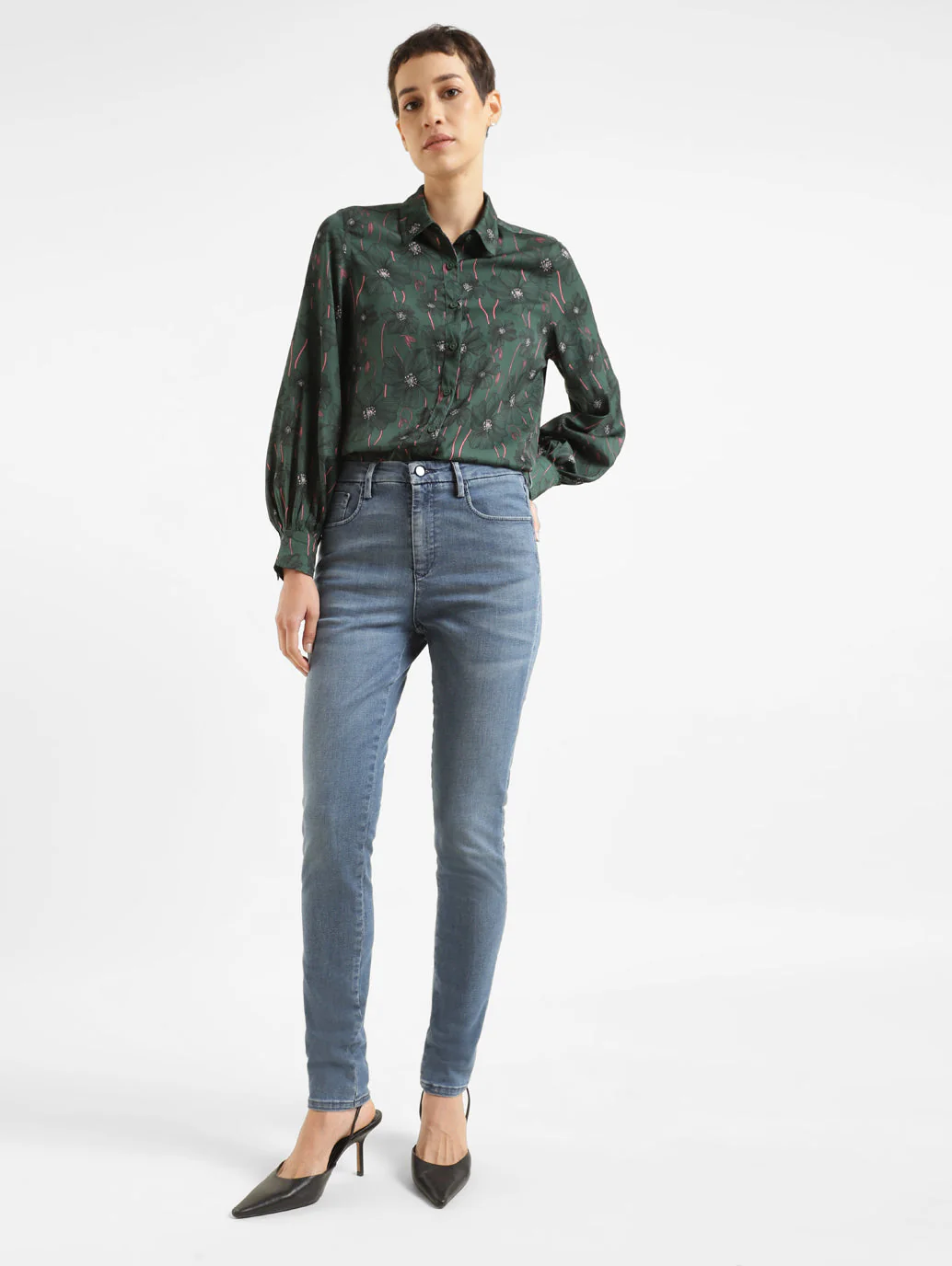 Women's 721 Blue Skinny Fit High Rise Jeans - Image 2