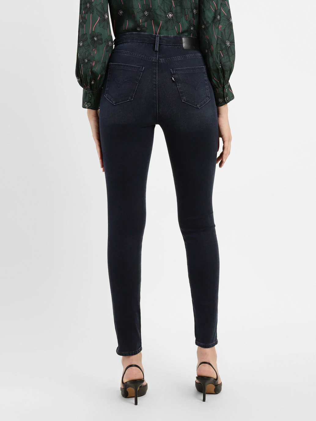 Women's 721 Blue Skinny Fit High Rise Jeans - Image 3