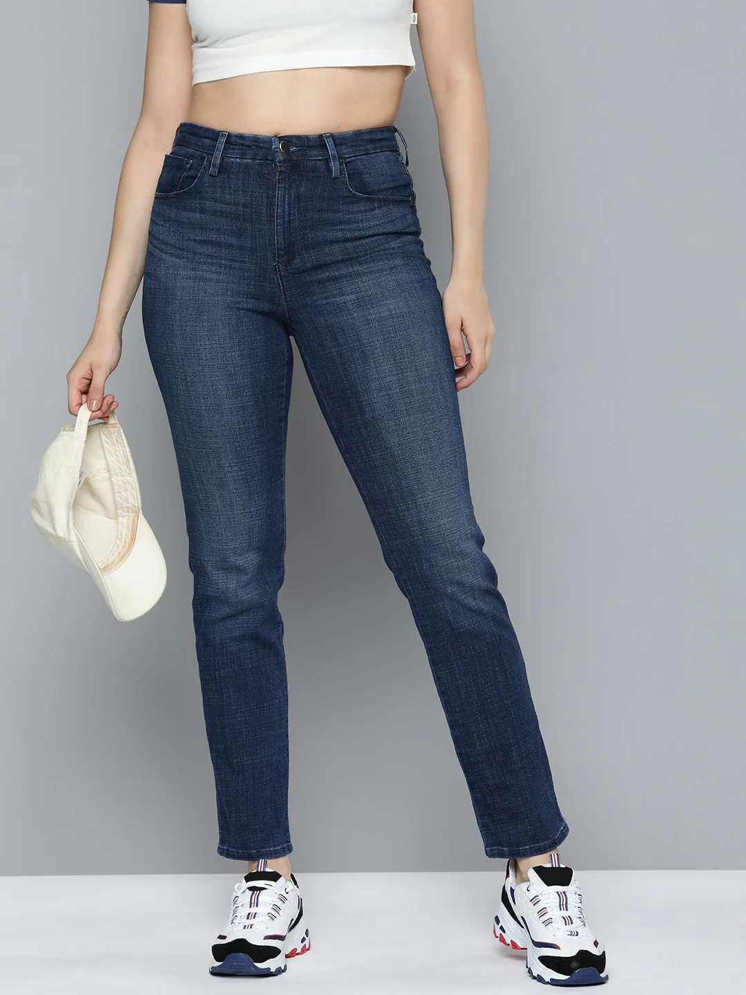 Women's Redloop 724 Blue Slim Straight Fit High Rise Jeans