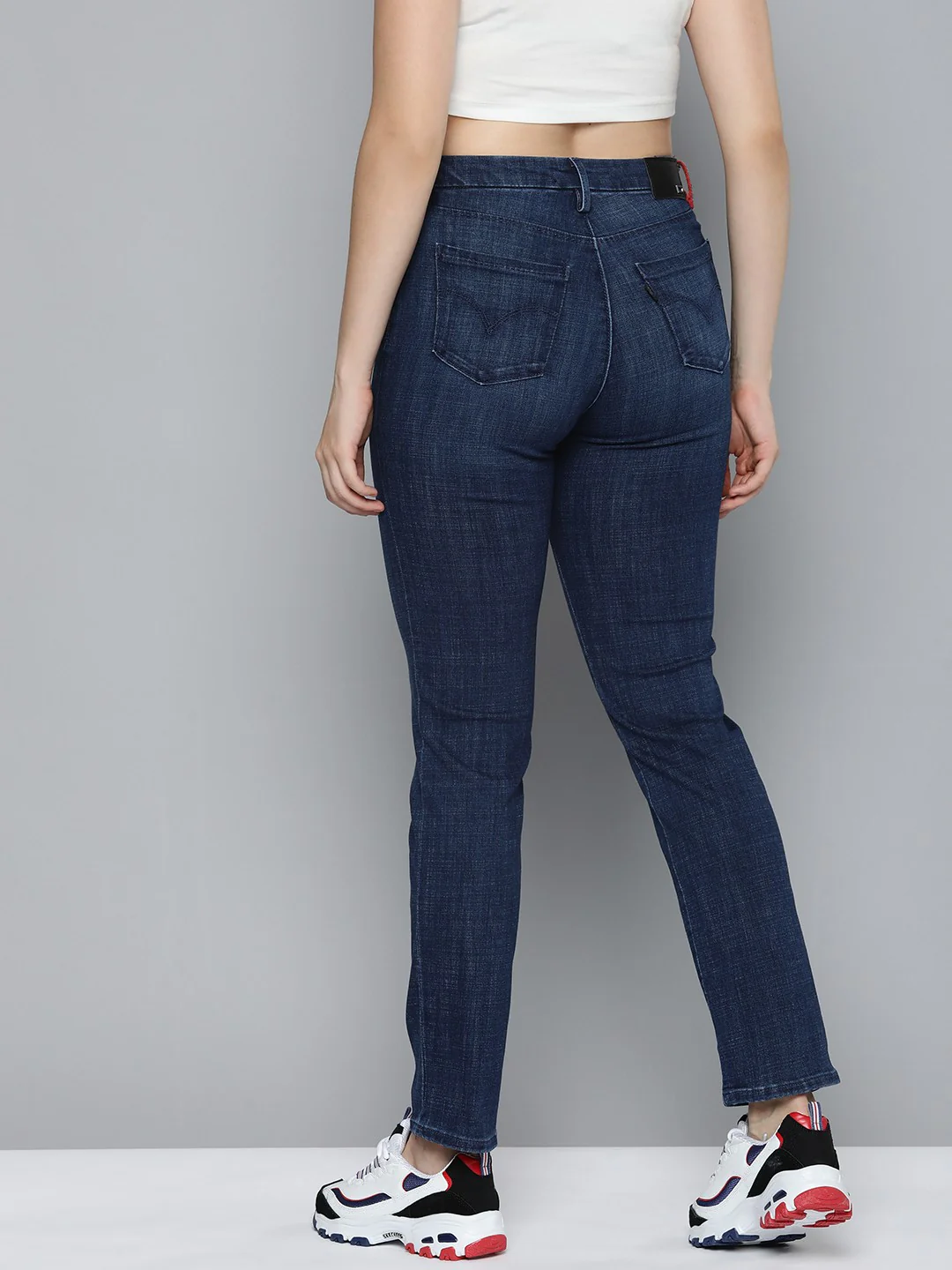Women's Redloop 724 Blue Slim Straight Fit High Rise Jeans - Image 3