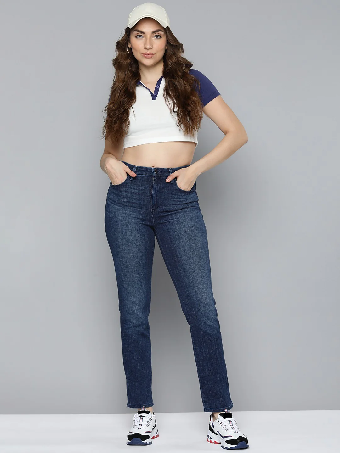 Women's Redloop 724 Blue Slim Straight Fit High Rise Jeans - Image 5