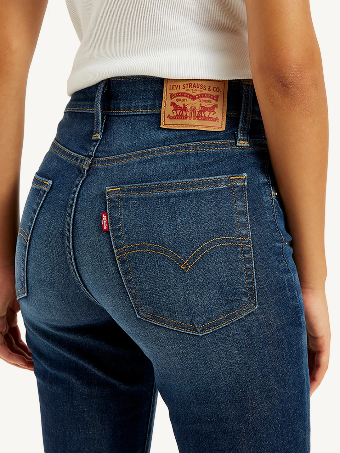 Women's 721 Blue Skinny Fit High Rise Jeans - Image 5