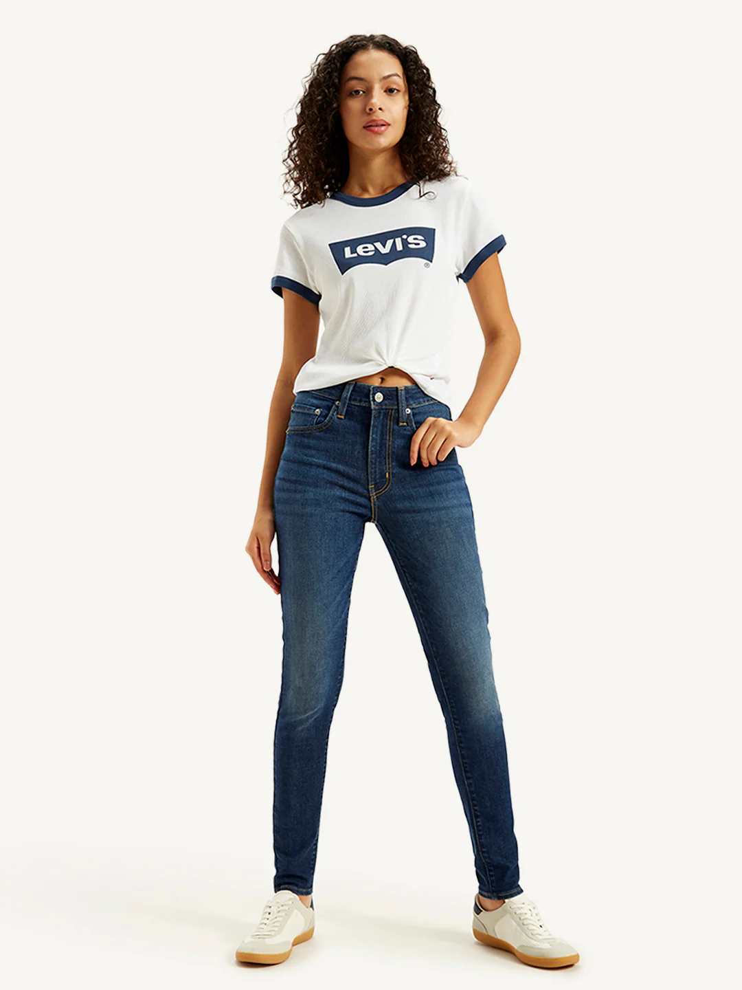 Women's 721 Blue Skinny Fit High Rise Jeans - Image 6